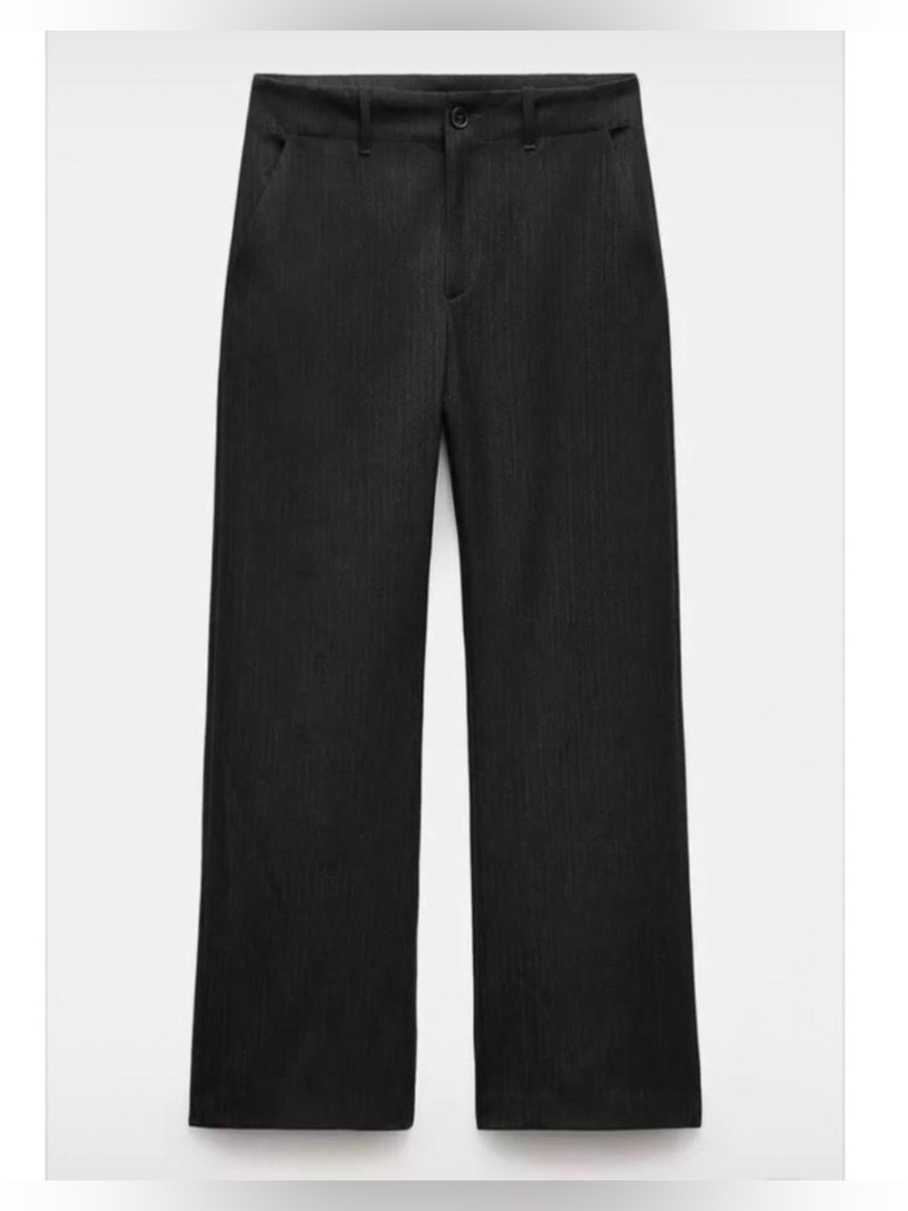ZARA Women’s High Rise Pinstripe Trousers Charcoal Gray Dress Pants XL NWT